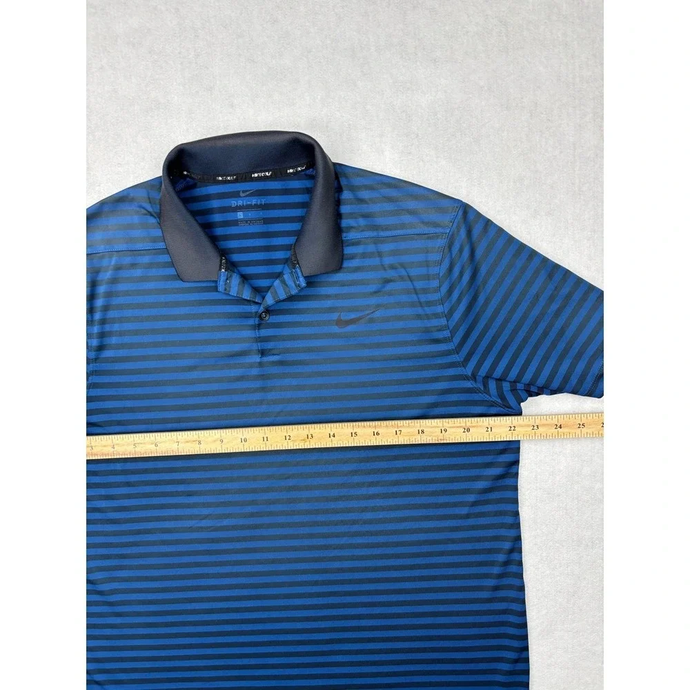 Nike Golf Mens Dri-FIT‎ Striped Polo Shirt Blue Navy 891239-431 Size Large